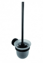 Black112 - WC-Bürstengarnitur mit Glasbehälter in moderner schwarzer Farbe